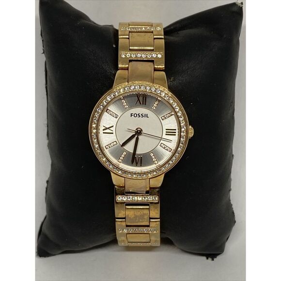 Fossil Virginia ES3284 Women Stainless Steel Analog Dial Quartz Wrist Watch EY29 - Picture 1 of 12